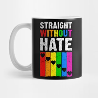 Straight Ally Pride Rainbow Hearts Lgbt Mug